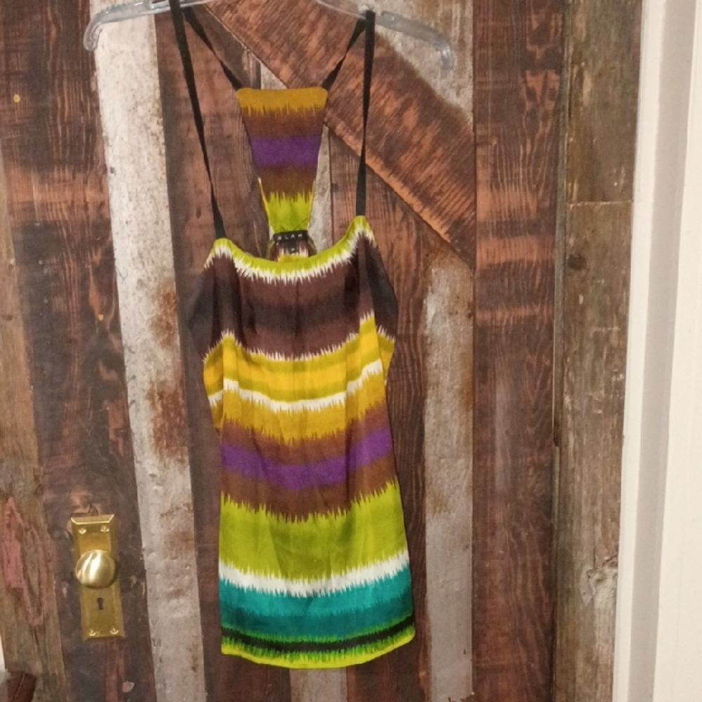 Glam Vibrant Green and Earthy Brown Dress